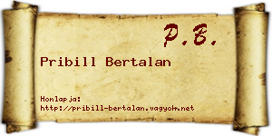 Pribill Bertalan névjegykártya